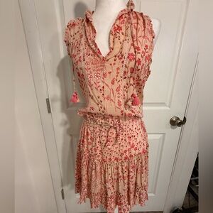 Poupette St. Barth Pink and Cream Floral Dress